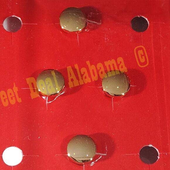 Vanguard Shirt Studs, 24k Gold Plated Button Studs, Set of 4. 3/8"D, NIP - Picture 1 of 4